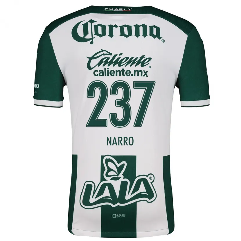 Danxen Hombre Camiseta Ernesto Narro #237 Verde Blanco 1ª Equipación 2024/25 La Camisa