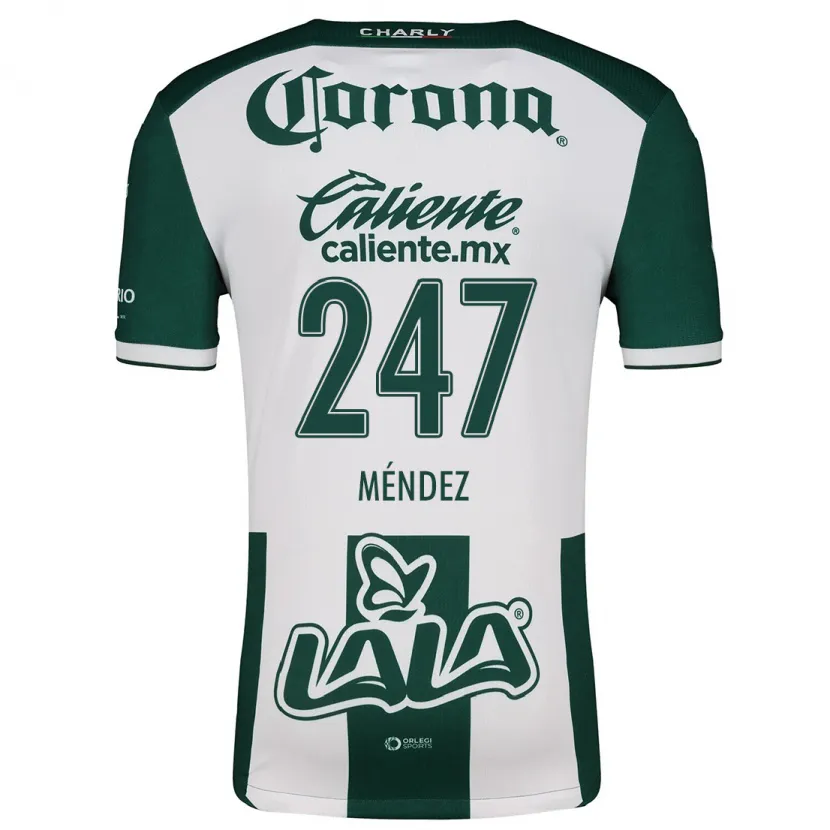 Danxen Hombre Camiseta Owen Méndez #247 Verde Blanco 1ª Equipación 2024/25 La Camisa