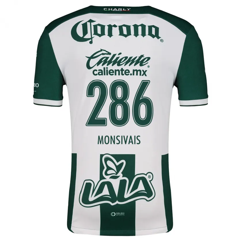 Danxen Hombre Camiseta Giovani Monsivais #286 Verde Blanco 1ª Equipación 2024/25 La Camisa