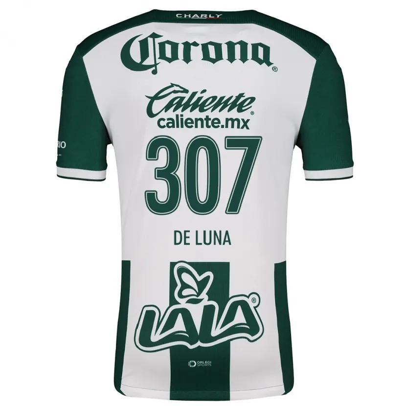 Danxen Hombre Camiseta Eduardo De Luna #307 Verde Blanco 1ª Equipación 2024/25 La Camisa