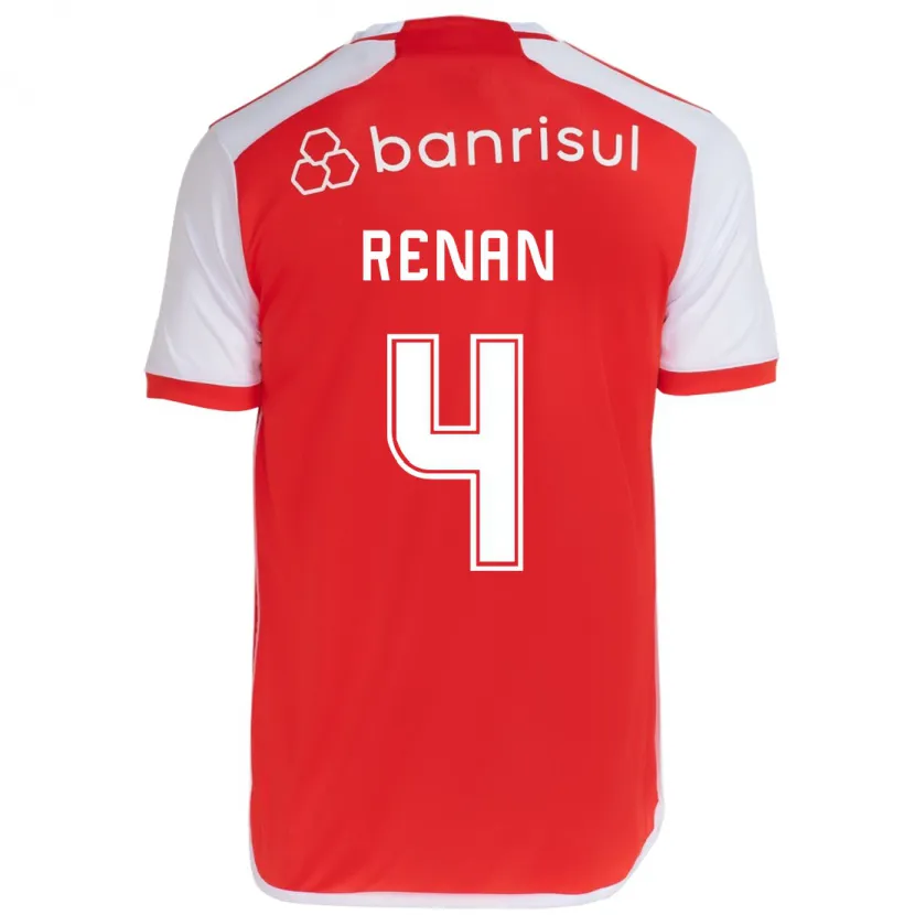 Danxen Hombre Camiseta Robert Renan #4 Rojo Blanco 1ª Equipación 2024/25 La Camisa