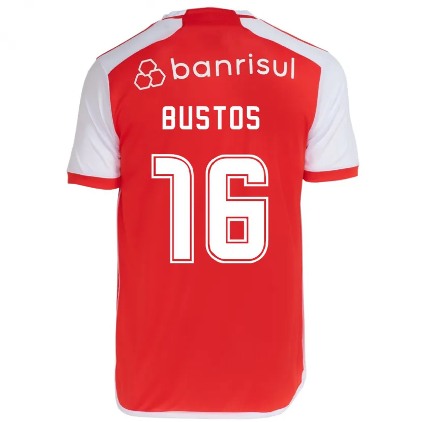 Danxen Hombre Camiseta Fabricio Bustos #16 Rojo Blanco 1ª Equipación 2024/25 La Camisa