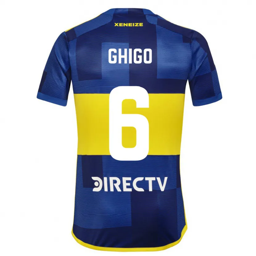 Danxen Hombre Camiseta Cecilia Ghigo #6 Azul Amarillo 1ª Equipación 2024/25 La Camisa