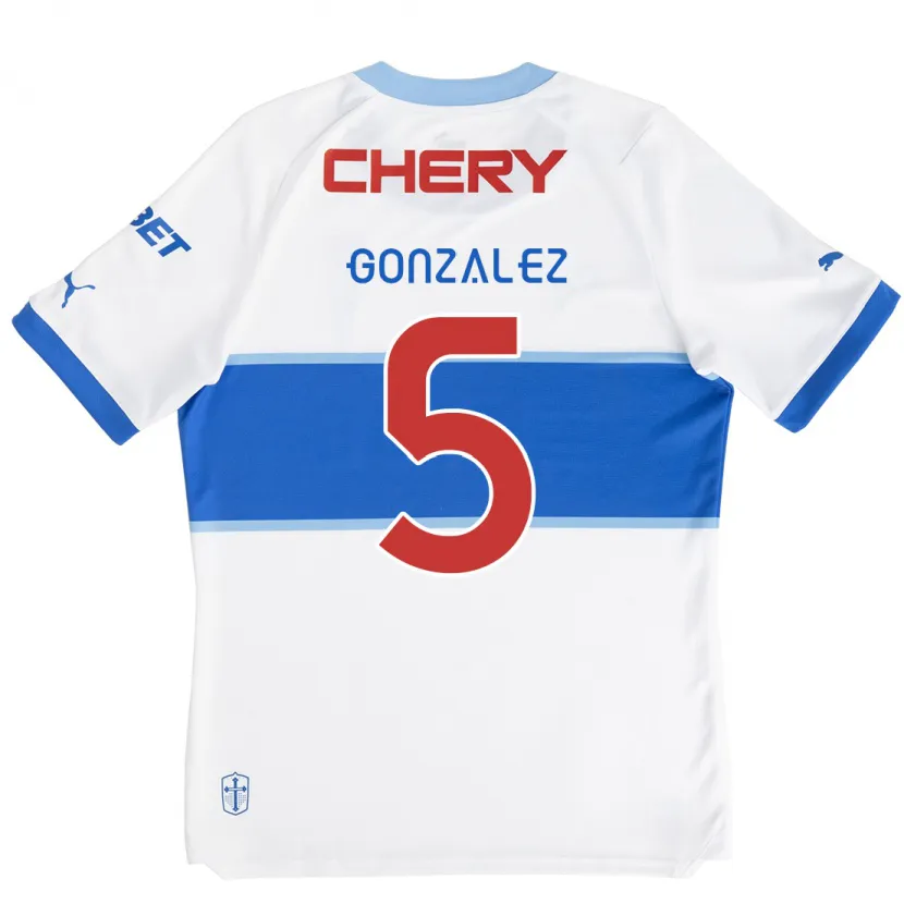 Danxen Hombre Camiseta Daniel González #5 Blanco Azul 1ª Equipación 2024/25 La Camisa