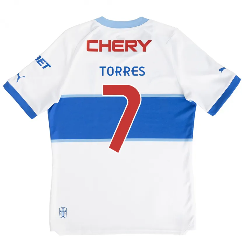 Danxen Hombre Camiseta Joaquín Torres #7 Blanco Azul 1ª Equipación 2024/25 La Camisa