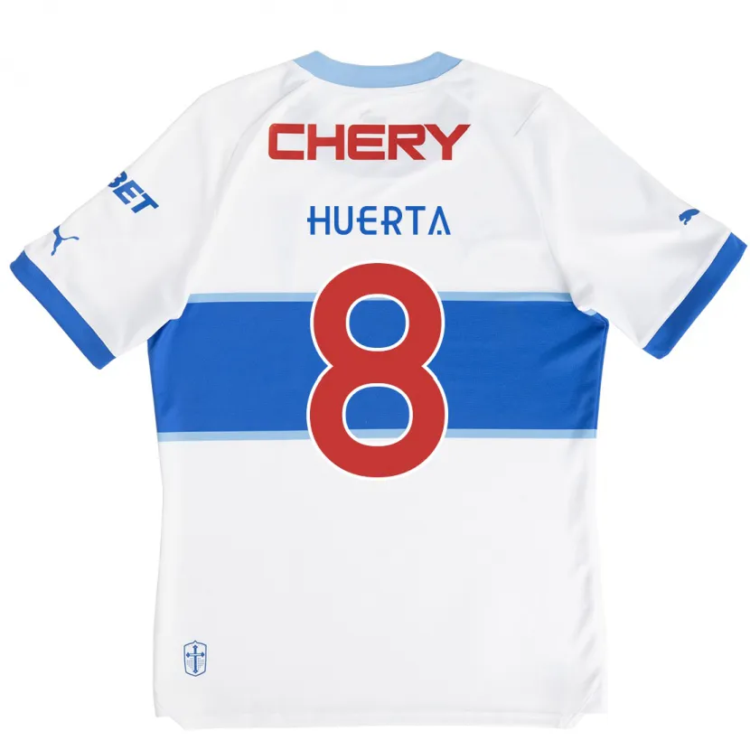 Danxen Hombre Camiseta Valber Huerta #8 Blanco Azul 1ª Equipación 2024/25 La Camisa