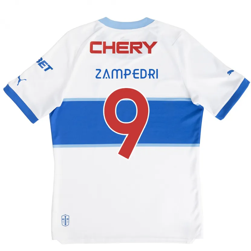 Danxen Hombre Camiseta Fernando Zampedri #9 Blanco Azul 1ª Equipación 2024/25 La Camisa