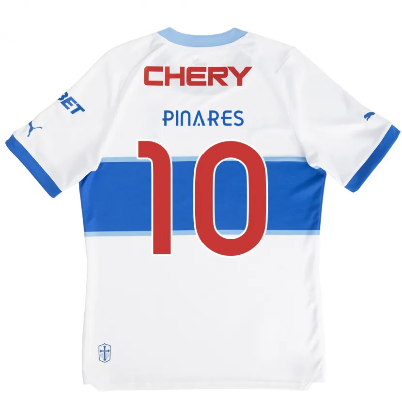 Danxen Hombre Camiseta César Pinares #10 Blanco Azul 1ª Equipación 2024/25 La Camisa