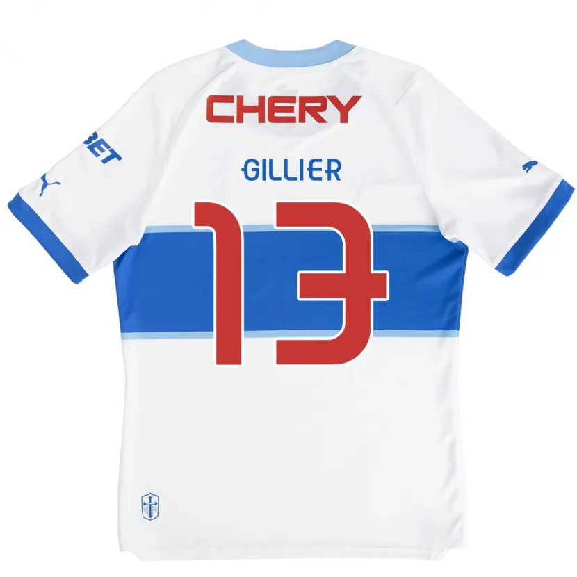 Danxen Hombre Camiseta Thomas Gillier #13 Blanco Azul 1ª Equipación 2024/25 La Camisa