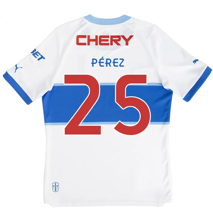 Danxen Hombre Camiseta Sebastián Pérez #25 Blanco Azul 1ª Equipación 2024/25 La Camisa