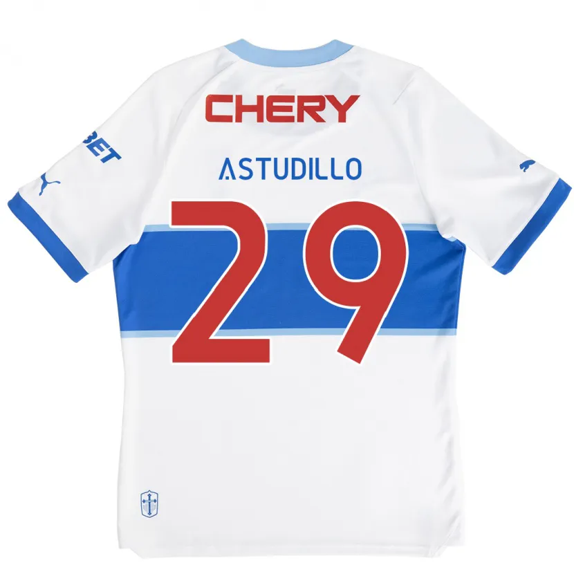 Danxen Hombre Camiseta Aaron Astudillo #29 Blanco Azul 1ª Equipación 2024/25 La Camisa