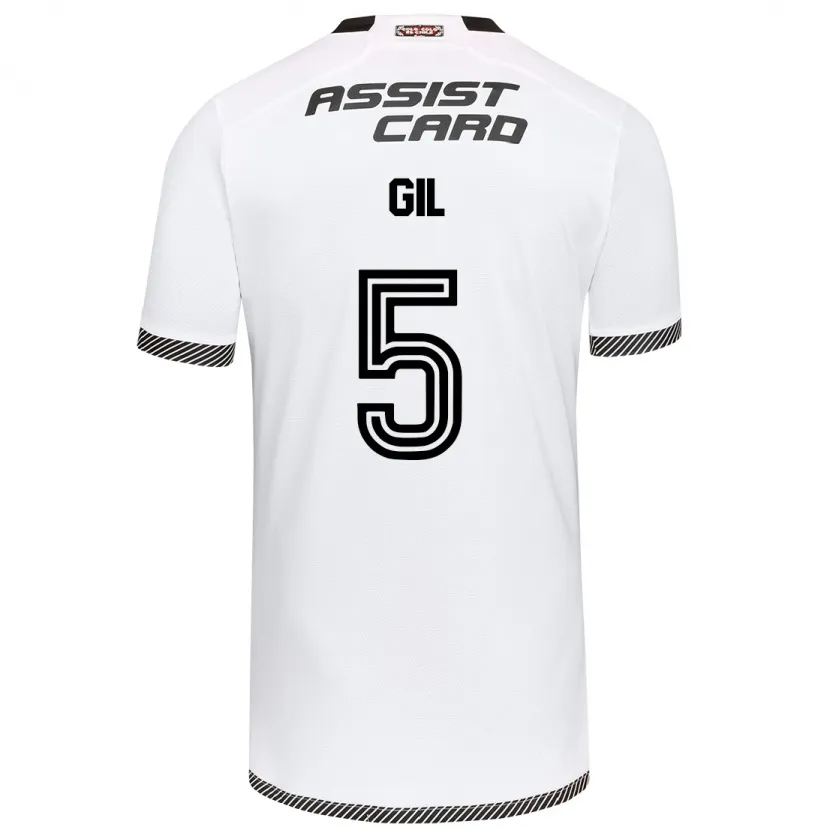 Danxen Hombre Camiseta Leonardo Gil #5 Blanco Negro 1ª Equipación 2024/25 La Camisa