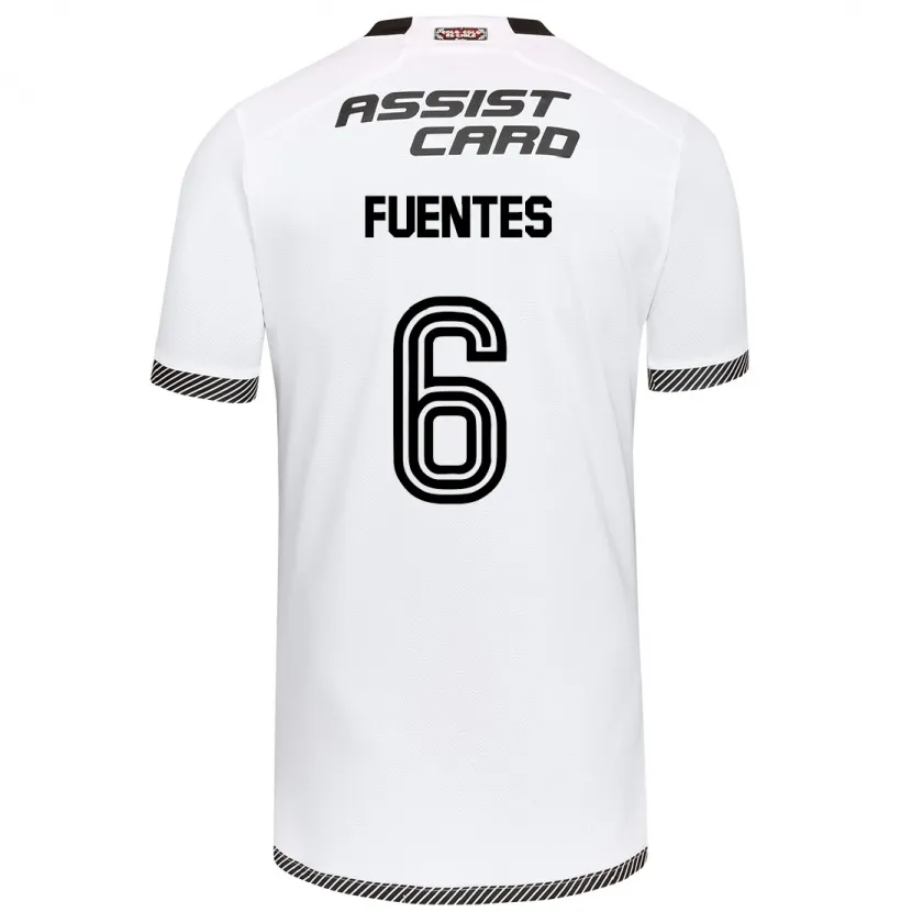 Danxen Hombre Camiseta César Fuentes #6 Blanco Negro 1ª Equipación 2024/25 La Camisa