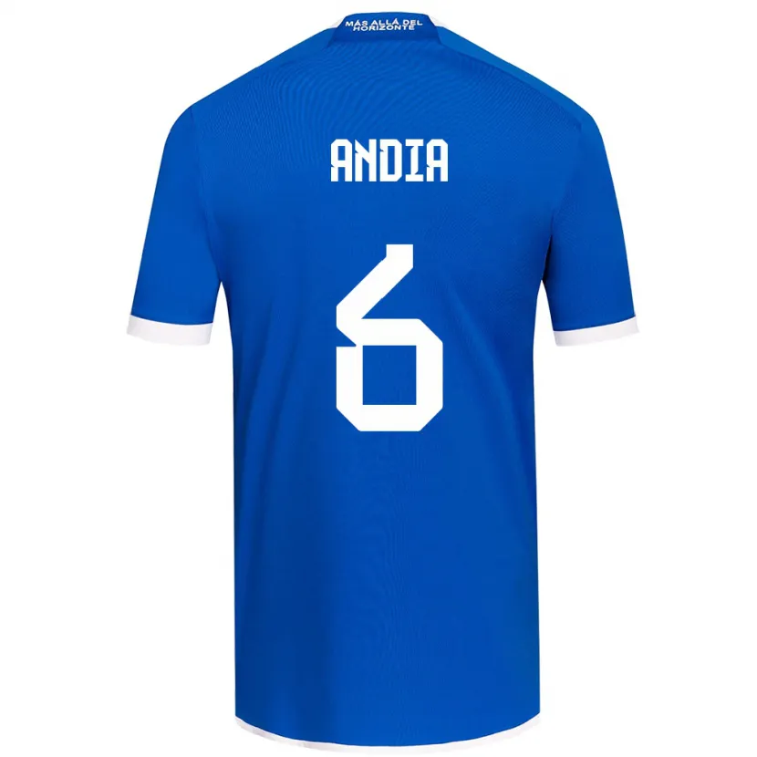 Danxen Hombre Camiseta Yonathan Andía #6 Azul Blanco 1ª Equipación 2024/25 La Camisa