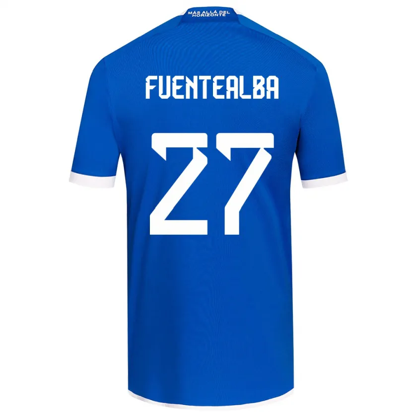 Danxen Hombre Camiseta Jeison Fuentealba #27 Azul Blanco 1ª Equipación 2024/25 La Camisa