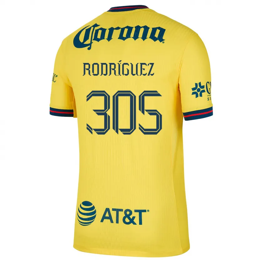 Danxen Hombre Camiseta Bryan Rodríguez #305 Amarillo Azul 1ª Equipación 2024/25 La Camisa