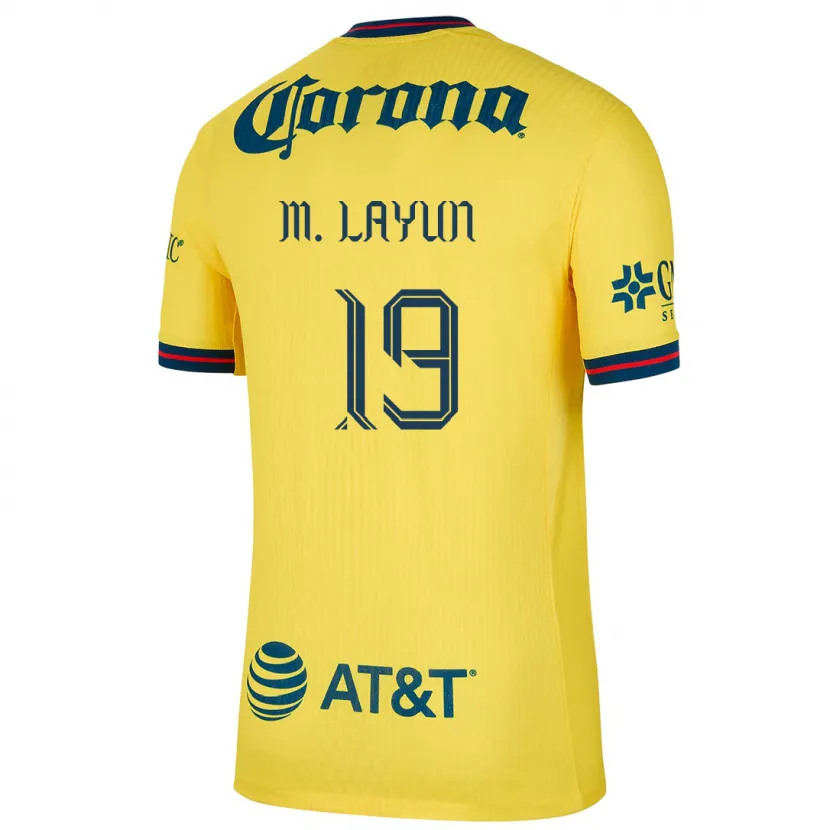 Danxen Hombre Camiseta Miguel Layún #19 Amarillo Azul 1ª Equipación 2024/25 La Camisa