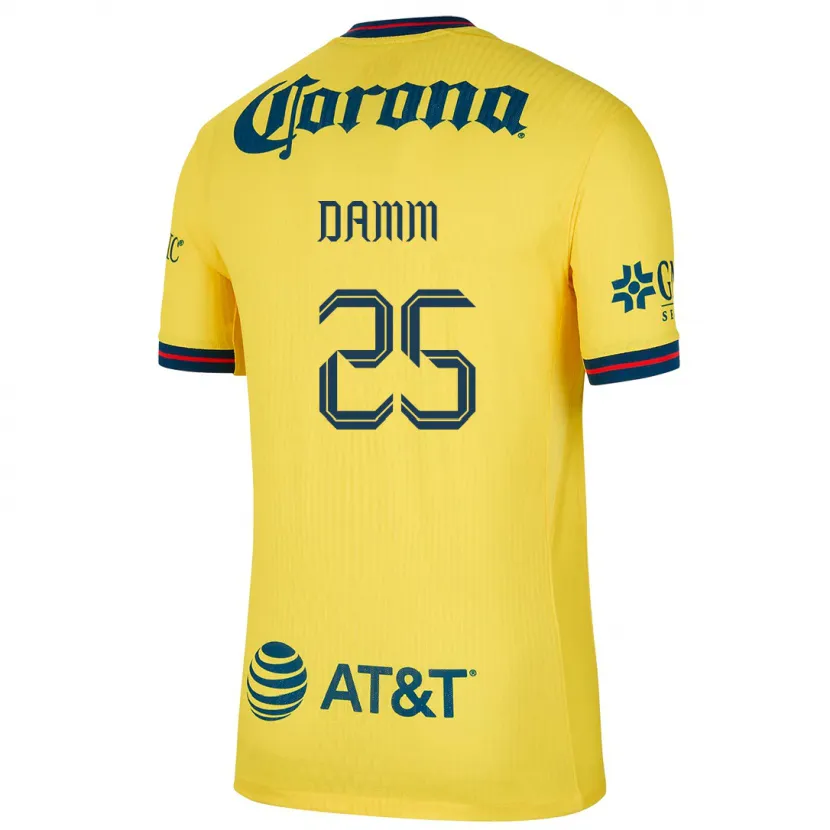 Danxen Hombre Camiseta Jurgen Damm #25 Amarillo Azul 1ª Equipación 2024/25 La Camisa