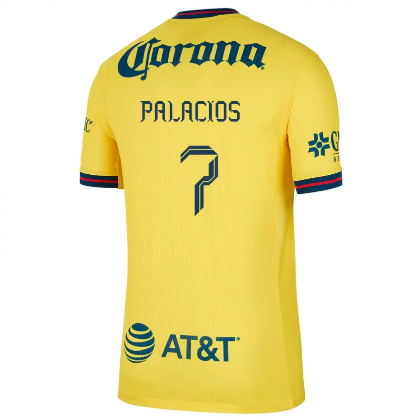 Danxen Hombre Camiseta Kiana Palacios #7 Amarillo Azul 1ª Equipación 2024/25 La Camisa