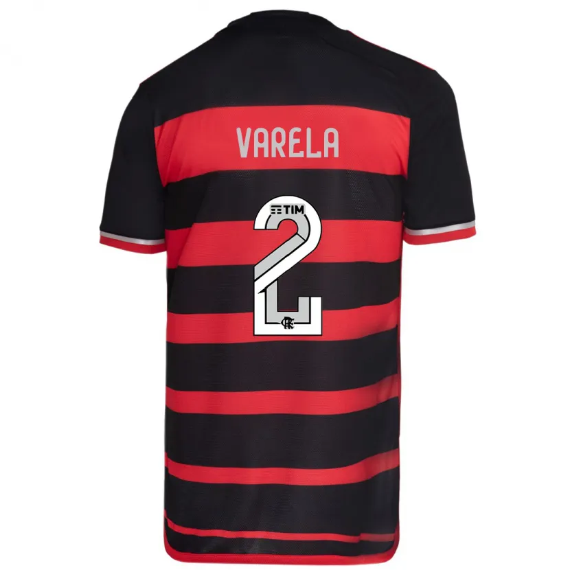 Danxen Hombre Camiseta Guillermo Varela #2 Negro Rojo 1ª Equipación 2024/25 La Camisa