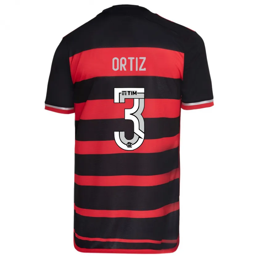 Danxen Hombre Camiseta Léo Ortiz #3 Negro Rojo 1ª Equipación 2024/25 La Camisa