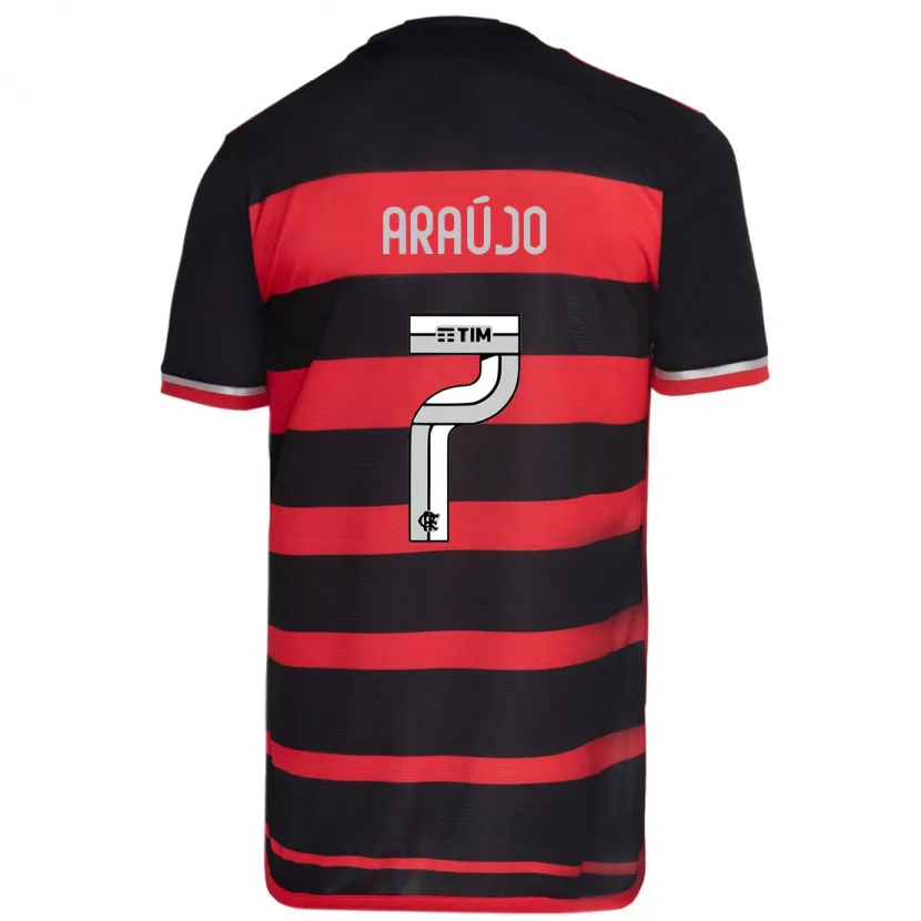 Danxen Hombre Camiseta Luiz Araújo #7 Negro Rojo 1ª Equipación 2024/25 La Camisa