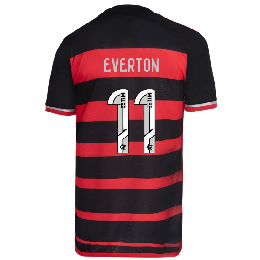 Danxen Hombre Camiseta Everton #11 Negro Rojo 1ª Equipación 2024/25 La Camisa