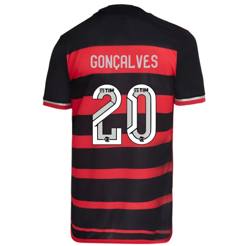 Danxen Hombre Camiseta Matheus Gonçalves #20 Negro Rojo 1ª Equipación 2024/25 La Camisa