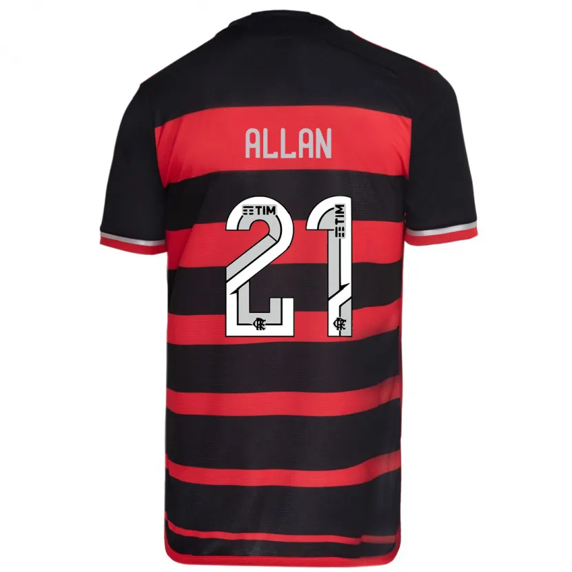 Danxen Hombre Camiseta Allan #21 Negro Rojo 1ª Equipación 2024/25 La Camisa