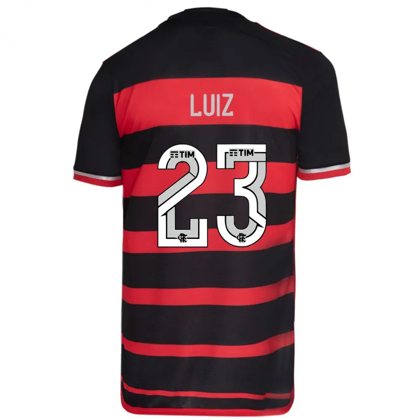 Danxen Hombre Camiseta David Luiz #23 Negro Rojo 1ª Equipación 2024/25 La Camisa