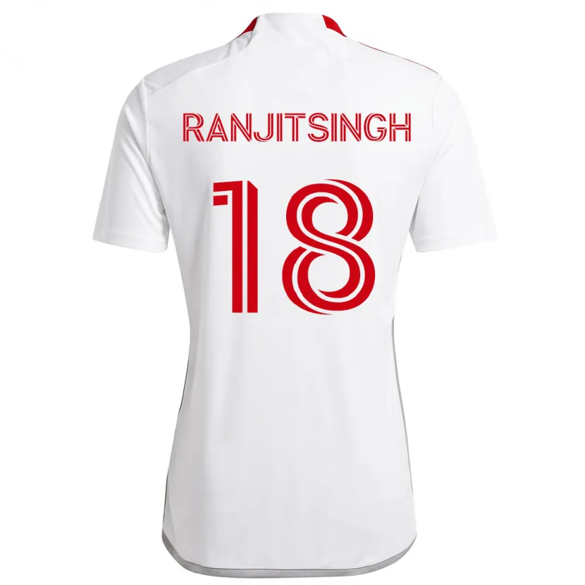 Danxen Hombre Camiseta Greg Ranjitsingh #18 Blanco Rojo 2ª Equipación 2024/25 La Camisa