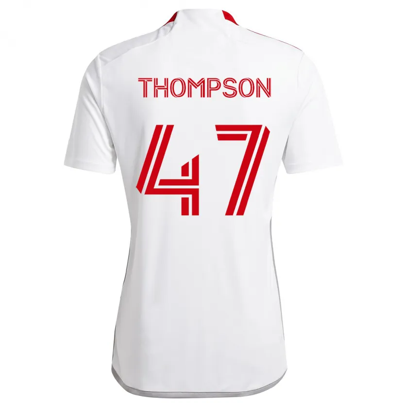 Danxen Hombre Camiseta Kosi Thompson #47 Blanco Rojo 2ª Equipación 2024/25 La Camisa