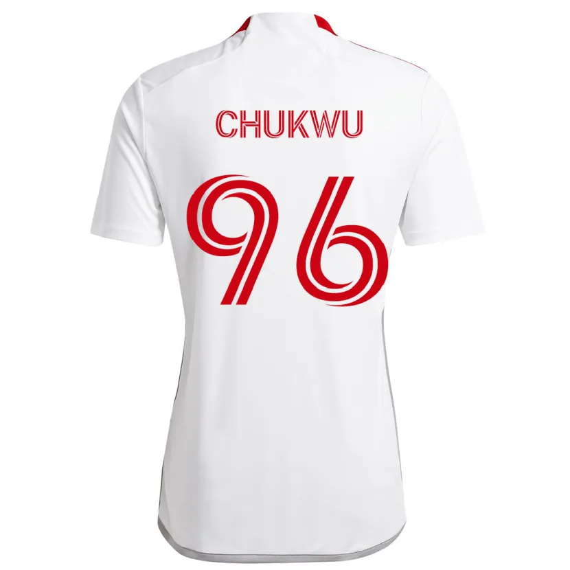 Danxen Hombre Camiseta Richard Chukwu #96 Blanco Rojo 2ª Equipación 2024/25 La Camisa