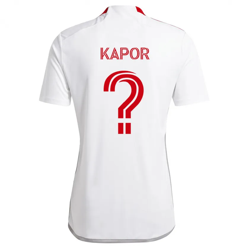 Danxen Hombre Camiseta Stefan Kapor #0 Blanco Rojo 2ª Equipación 2024/25 La Camisa