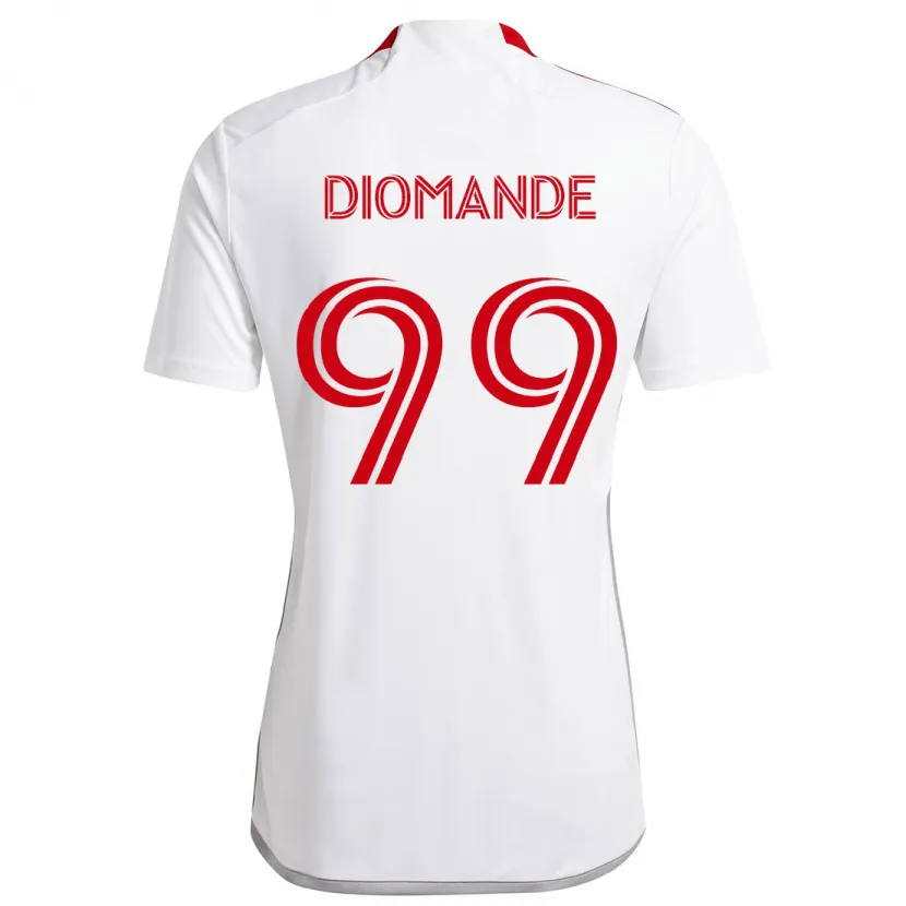 Danxen Hombre Camiseta Adama Diomande #99 Blanco Rojo 2ª Equipación 2024/25 La Camisa