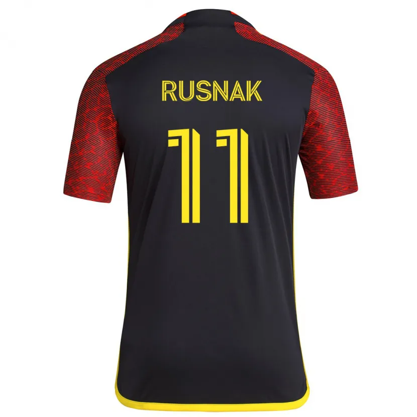 Danxen Hombre Camiseta Albert Rusnák #11 Negro Rojo 2ª Equipación 2024/25 La Camisa