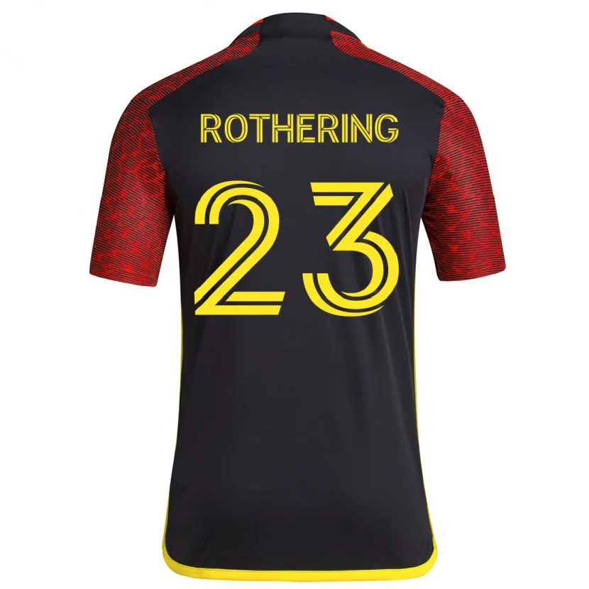 Danxen Hombre Camiseta Holly Rothering #23 Negro Rojo 2ª Equipación 2024/25 La Camisa