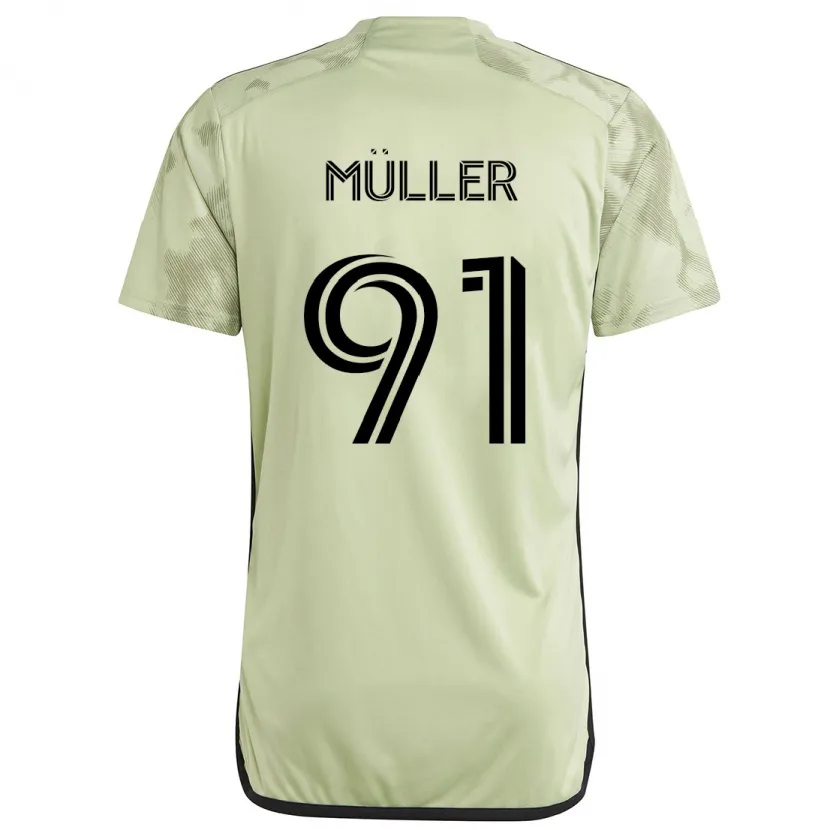 Danxen Hombre Camiseta Luis Müller #91 Verde Claro 2ª Equipación 2024/25 La Camisa