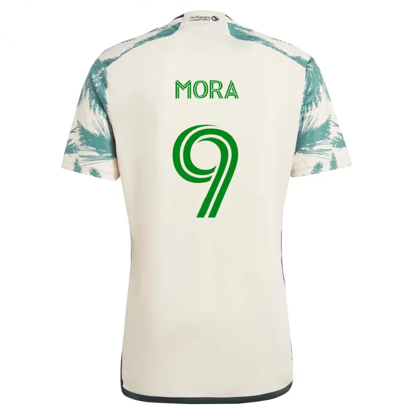 Danxen Hombre Camiseta Felipe Mora #9 Beige Marrón 2ª Equipación 2024/25 La Camisa