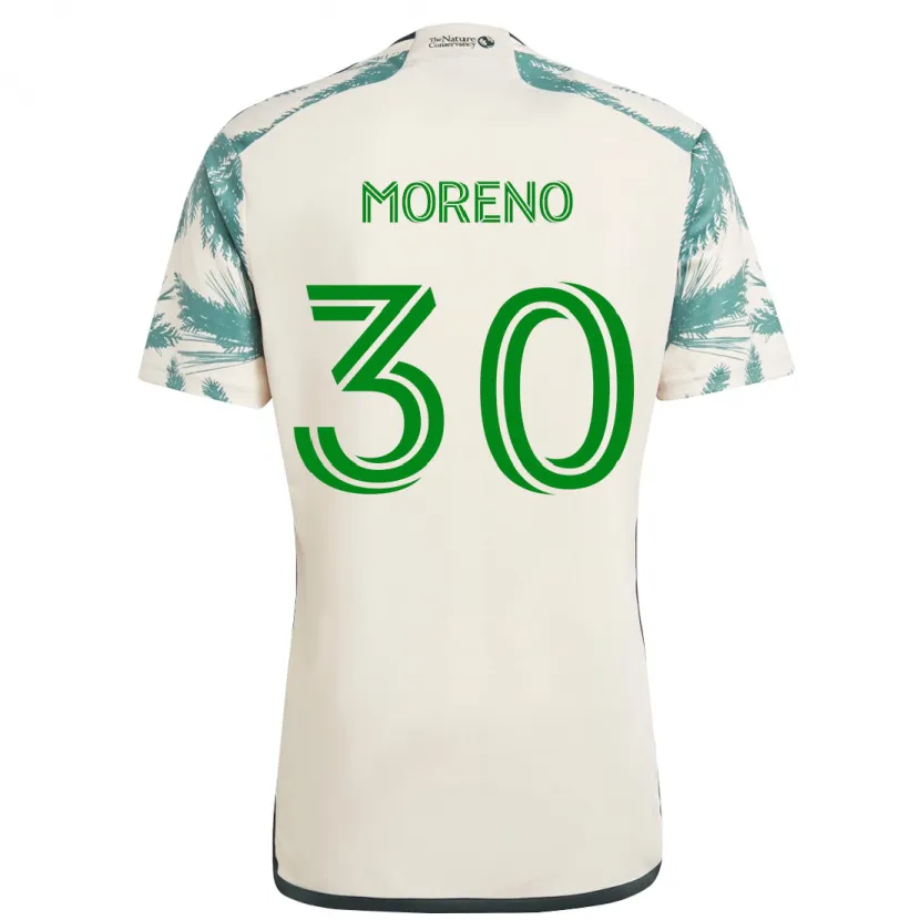 Danxen Hombre Camiseta Santiago Moreno #30 Beige Marrón 2ª Equipación 2024/25 La Camisa