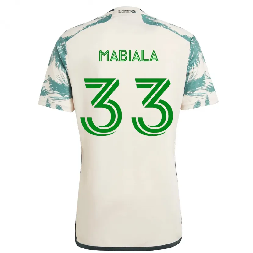 Danxen Hombre Camiseta Larrys Mabiala #33 Beige Marrón 2ª Equipación 2024/25 La Camisa