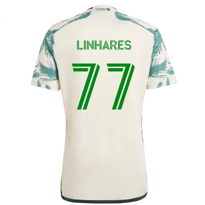 Danxen Hombre Camiseta Kyle Linhares #77 Beige Marrón 2ª Equipación 2024/25 La Camisa