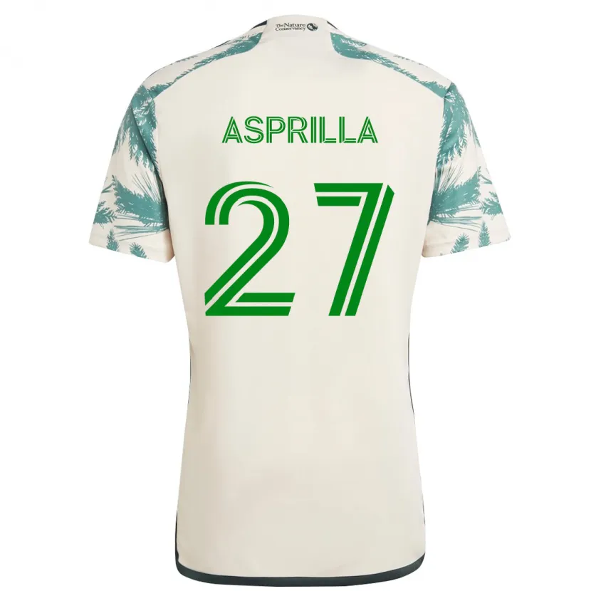 Danxen Hombre Camiseta Dairon Asprilla #27 Beige Marrón 2ª Equipación 2024/25 La Camisa