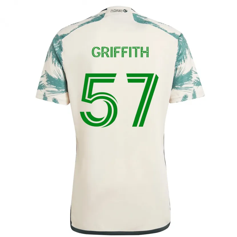 Danxen Hombre Camiseta Víctor Griffith #57 Beige Marrón 2ª Equipación 2024/25 La Camisa