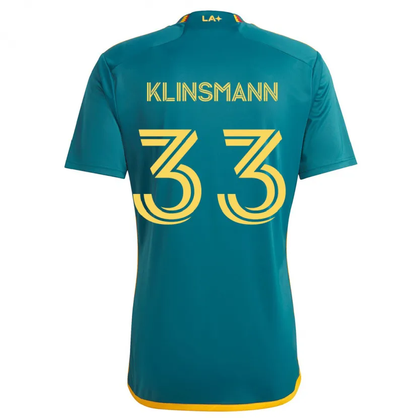 Danxen Hombre Camiseta Jonathan Klinsmann #33 Verde Amarillo 2ª Equipación 2024/25 La Camisa