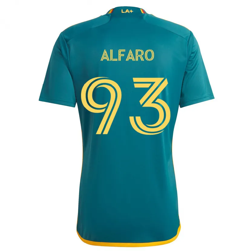 Danxen Hombre Camiseta Tony Alfaro #93 Verde Amarillo 2ª Equipación 2024/25 La Camisa