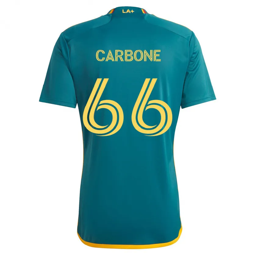 Danxen Hombre Camiseta Matteo Carbone #66 Verde Amarillo 2ª Equipación 2024/25 La Camisa