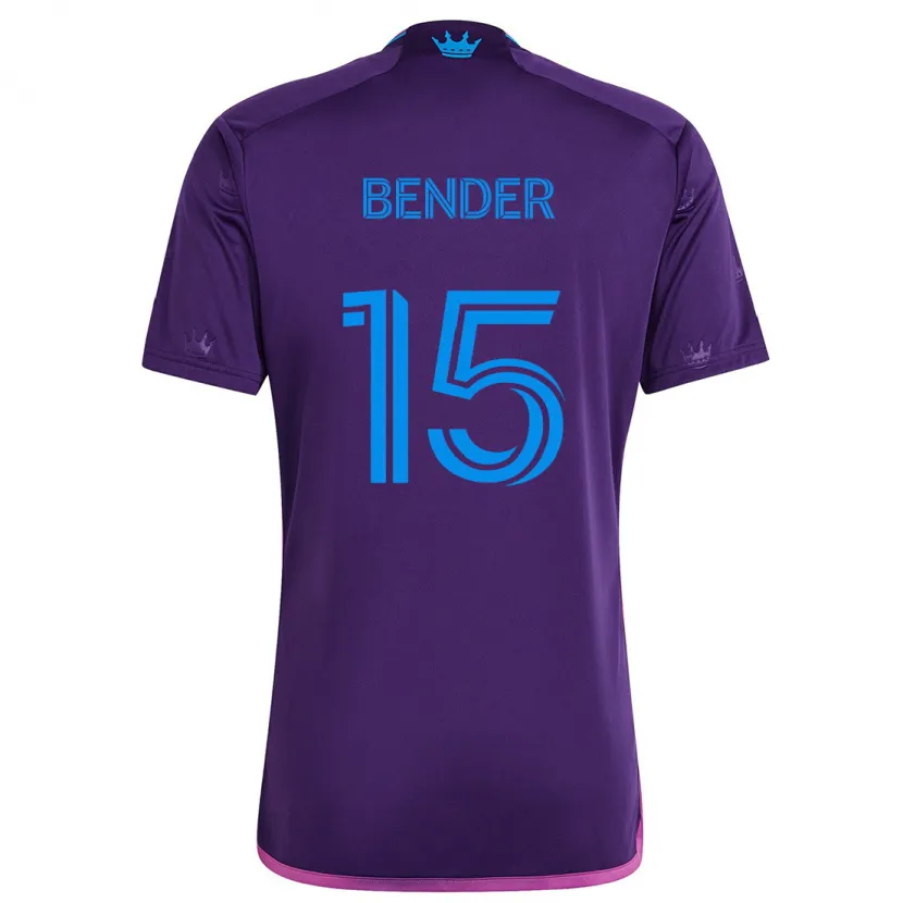 Danxen Hombre Camiseta Ben Bender #15 Azul Morado 2ª Equipación 2024/25 La Camisa