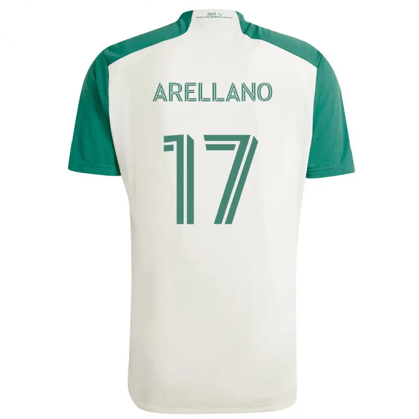 Danxen Hombre Camiseta Bryan Arellano #17 Colores Tostados Verde 2ª Equipación 2024/25 La Camisa