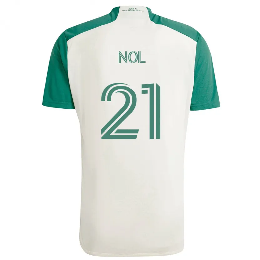 Danxen Hombre Camiseta Valentin Noël #21 Colores Tostados Verde 2ª Equipación 2024/25 La Camisa